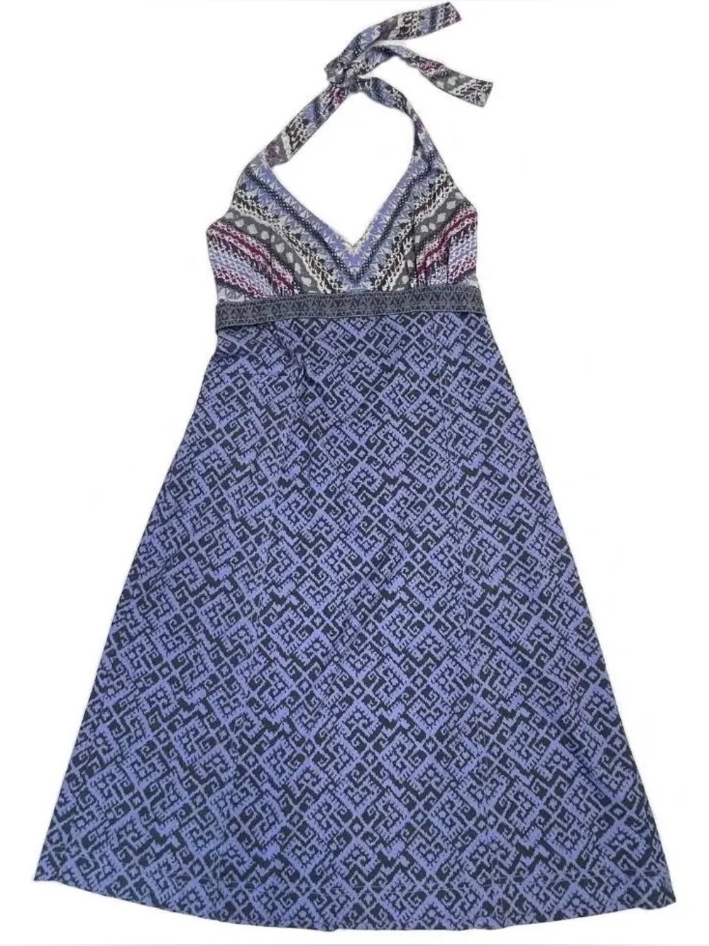 Athleta Pack Anywhere Purple Printed Halter Dress Women’s Size 6